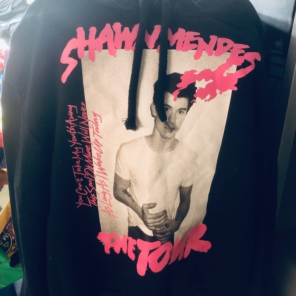 🎤Shawn Mendes 2019 Tour Hoodie XS – Rare Concert Sweatshirt H&M Divided